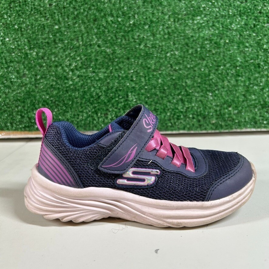 Skechers Sport Sneaker Kids Size 11 Navy Pink Lightweight Athletic Shoes